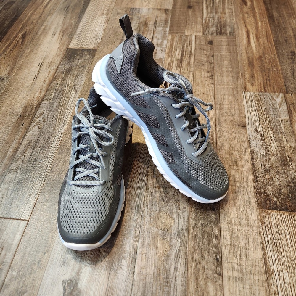 Fila Womens Memory Foam Diskize Gray Mesh Athletic Running Sneakers Shoes 10